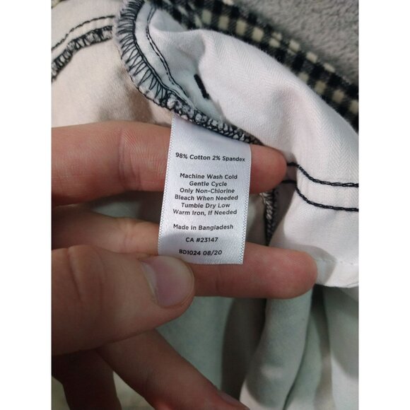 Talbots Pants Womens 20W Black White Plaid Flawless High Waist Straight Leg - Picture 9 of 10